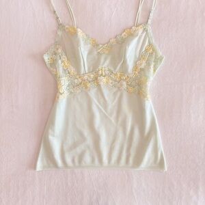 Floral Lace Trim Cami Top Japanese